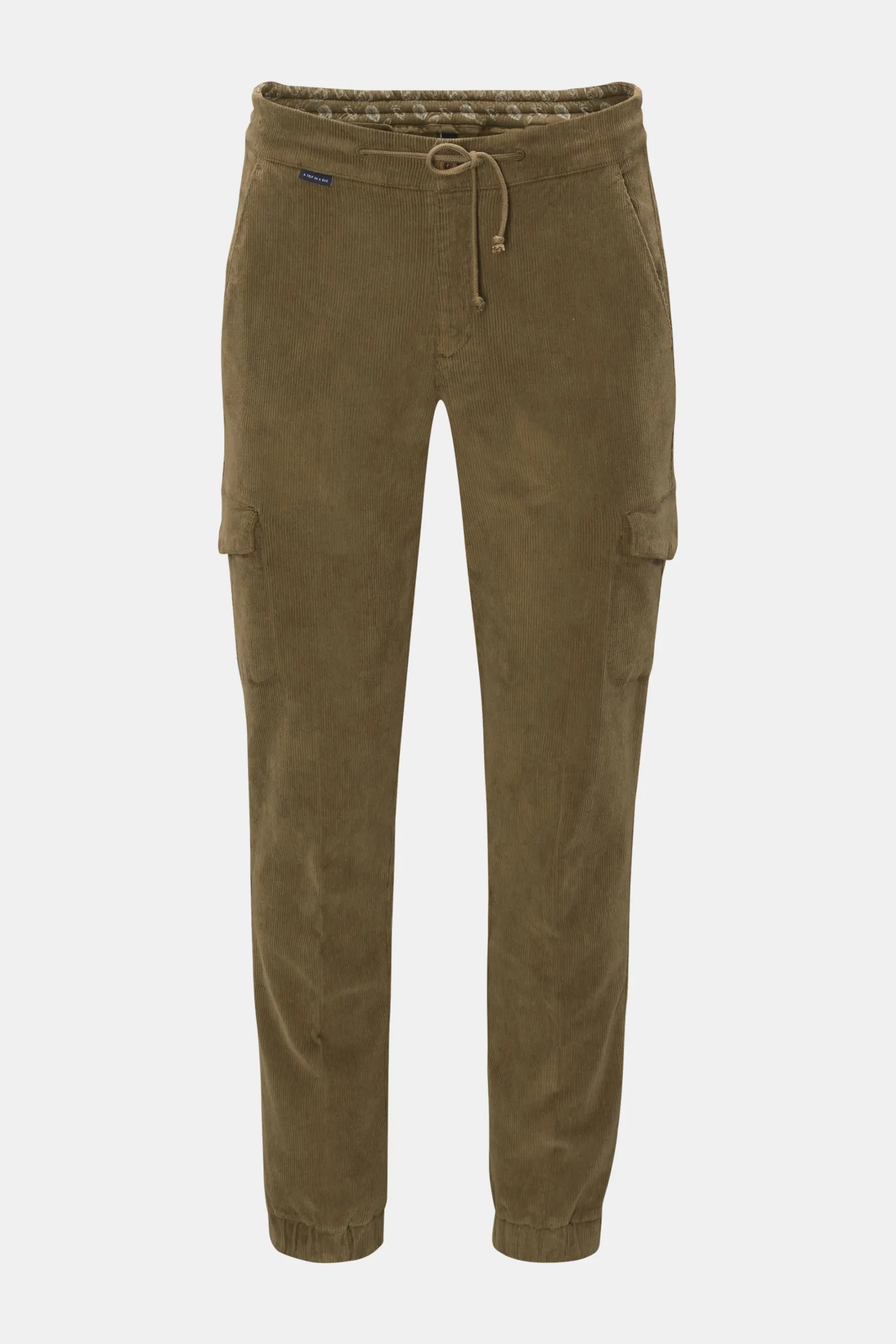 04651/ A TRIP IN A BAG corduroy jogger pants 'Smart Cord Cargo' olive