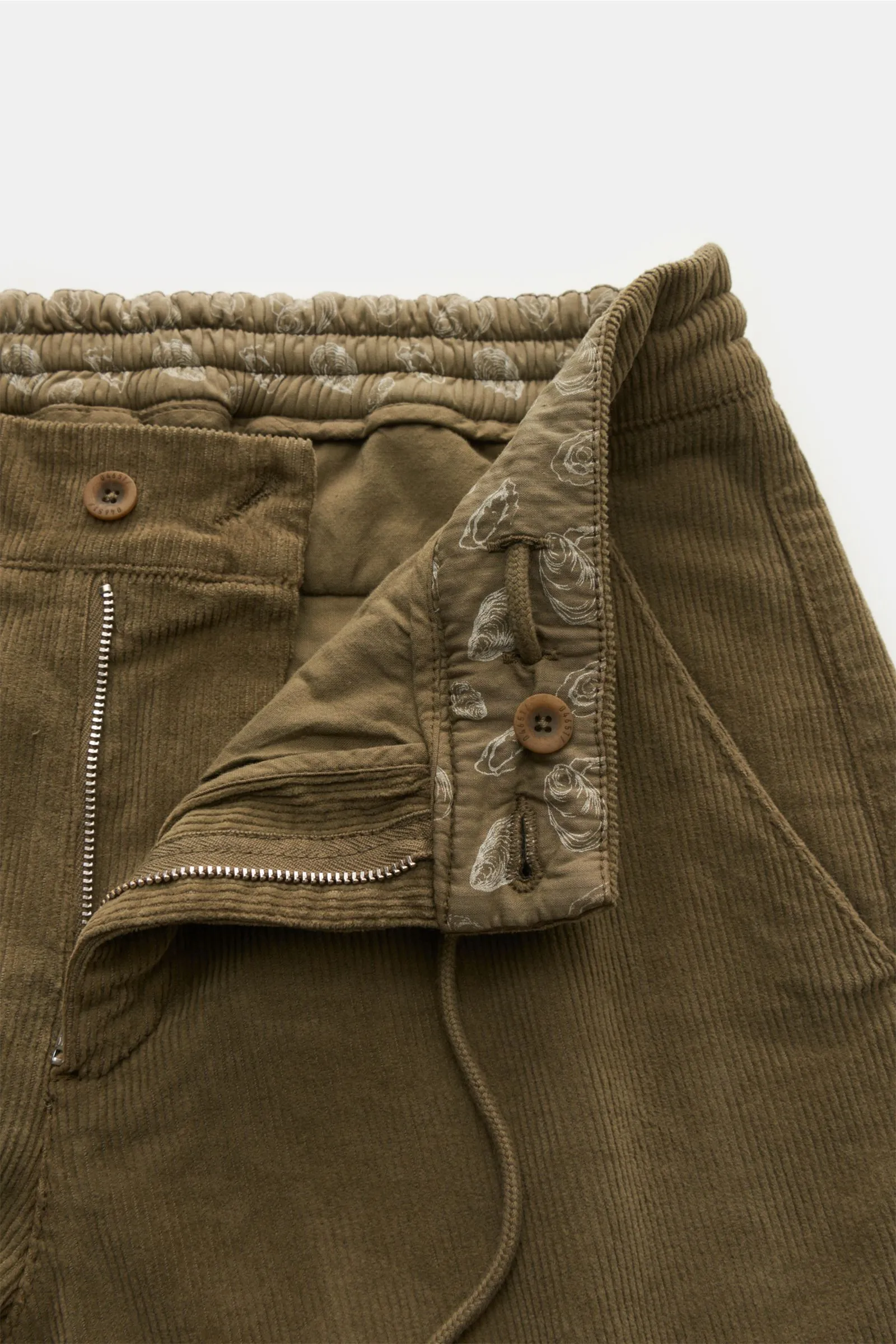 04651/ A TRIP IN A BAG corduroy jogger pants 'Smart Cord Cargo' olive