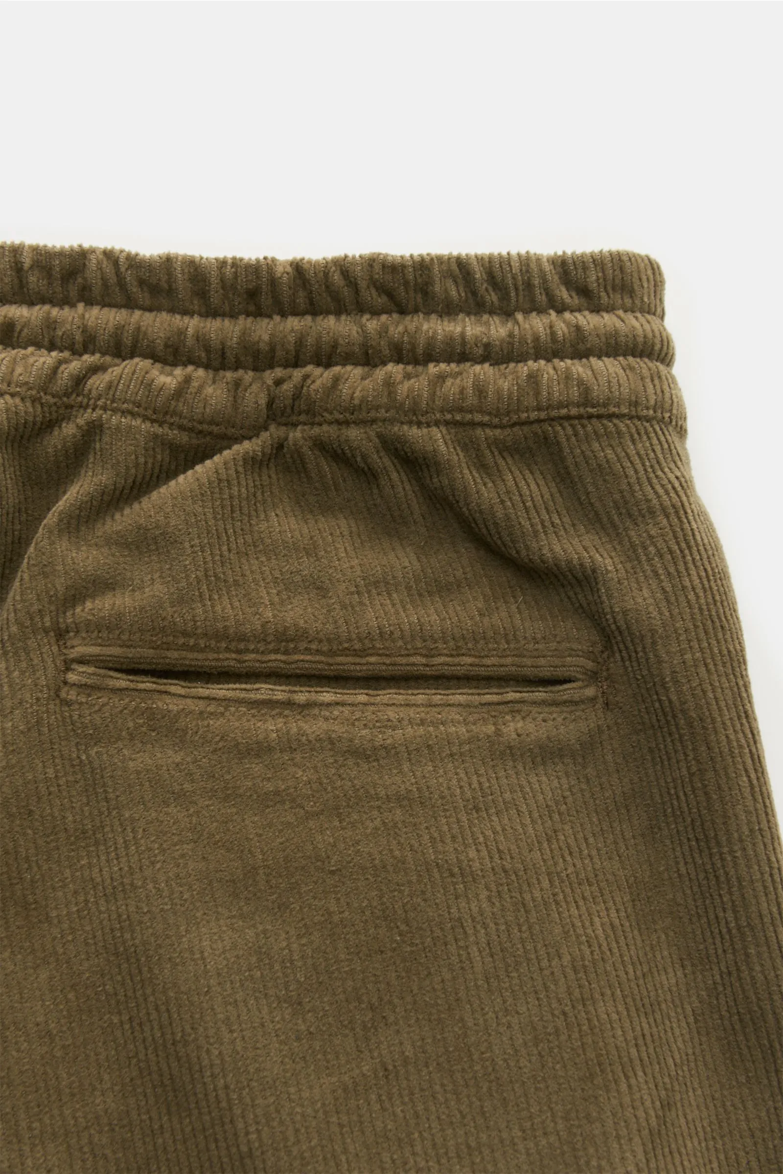 04651/ A TRIP IN A BAG corduroy jogger pants 'Smart Cord Cargo' olive