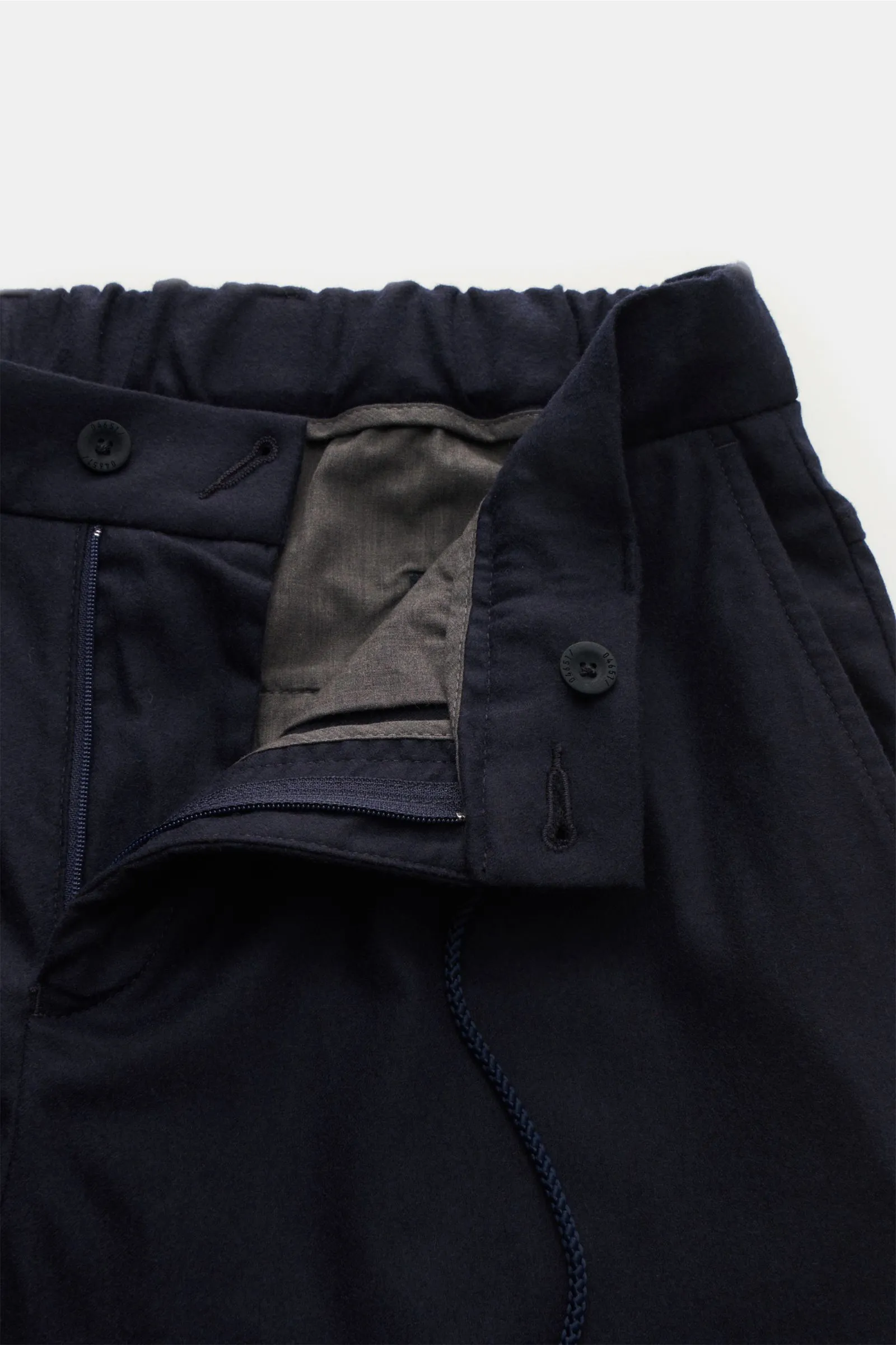 04651/ A TRIP IN A BAG flannel jogger pants navy