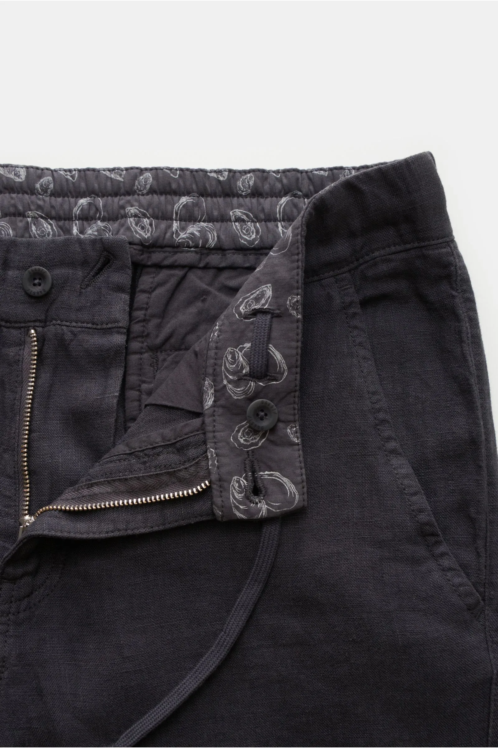 04651/ A TRIP IN A BAG linen cargo jogger pants 'Linen Cargo' anthracite