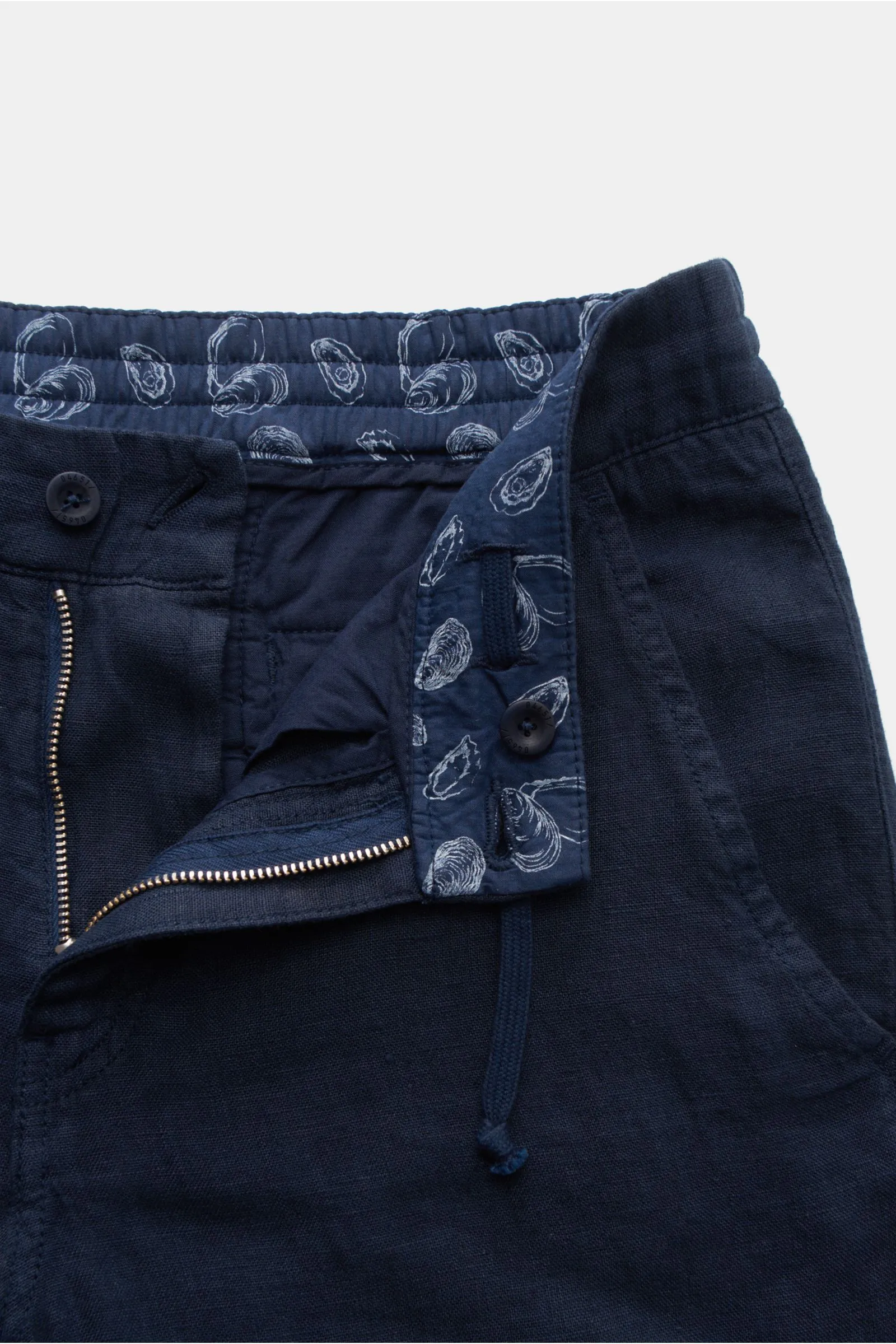 04651/ A TRIP IN A BAG linen cargo jogger pants 'Linen Cargo' navy