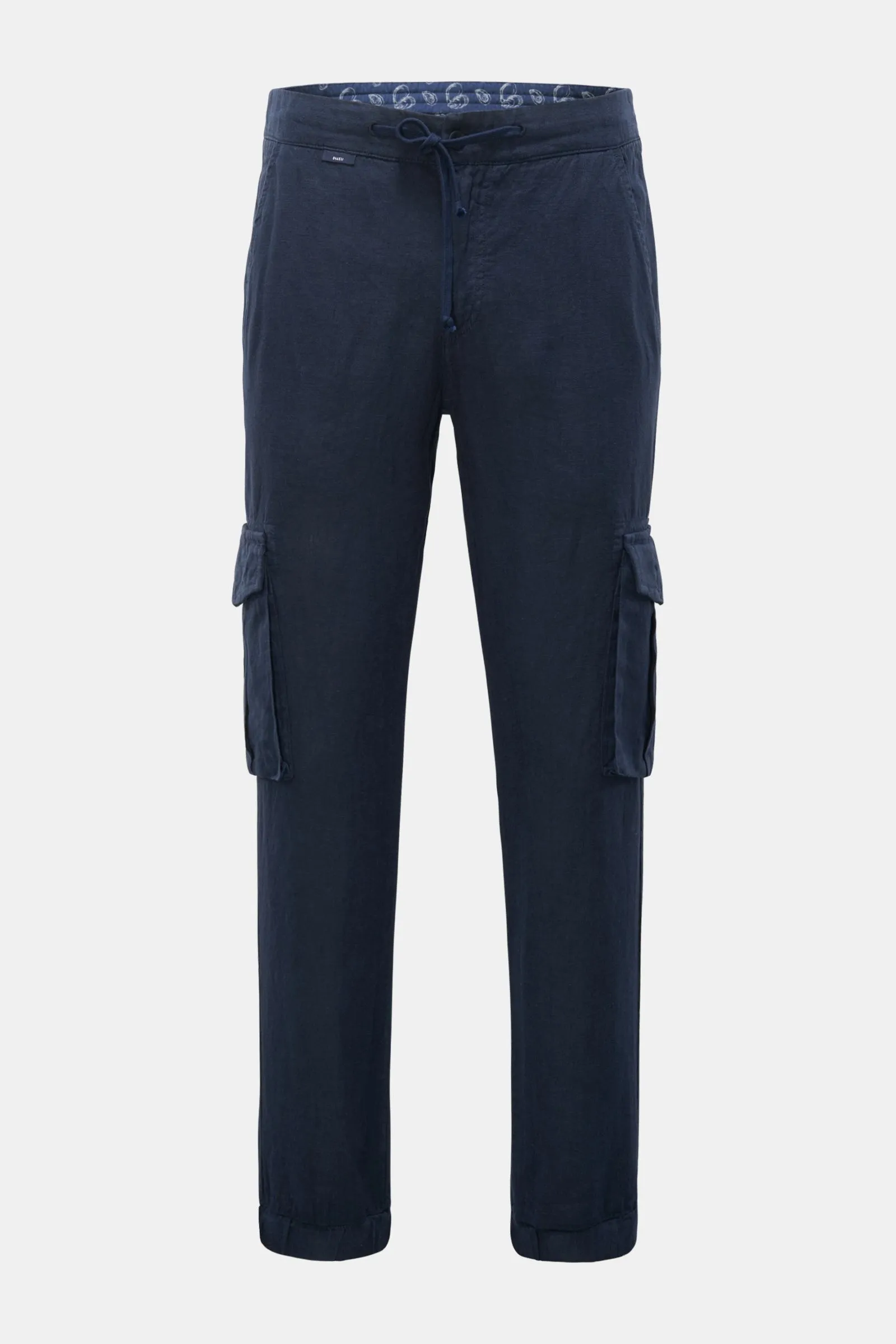 04651/ A TRIP IN A BAG linen cargo jogger pants 'Linen Cargo' navy