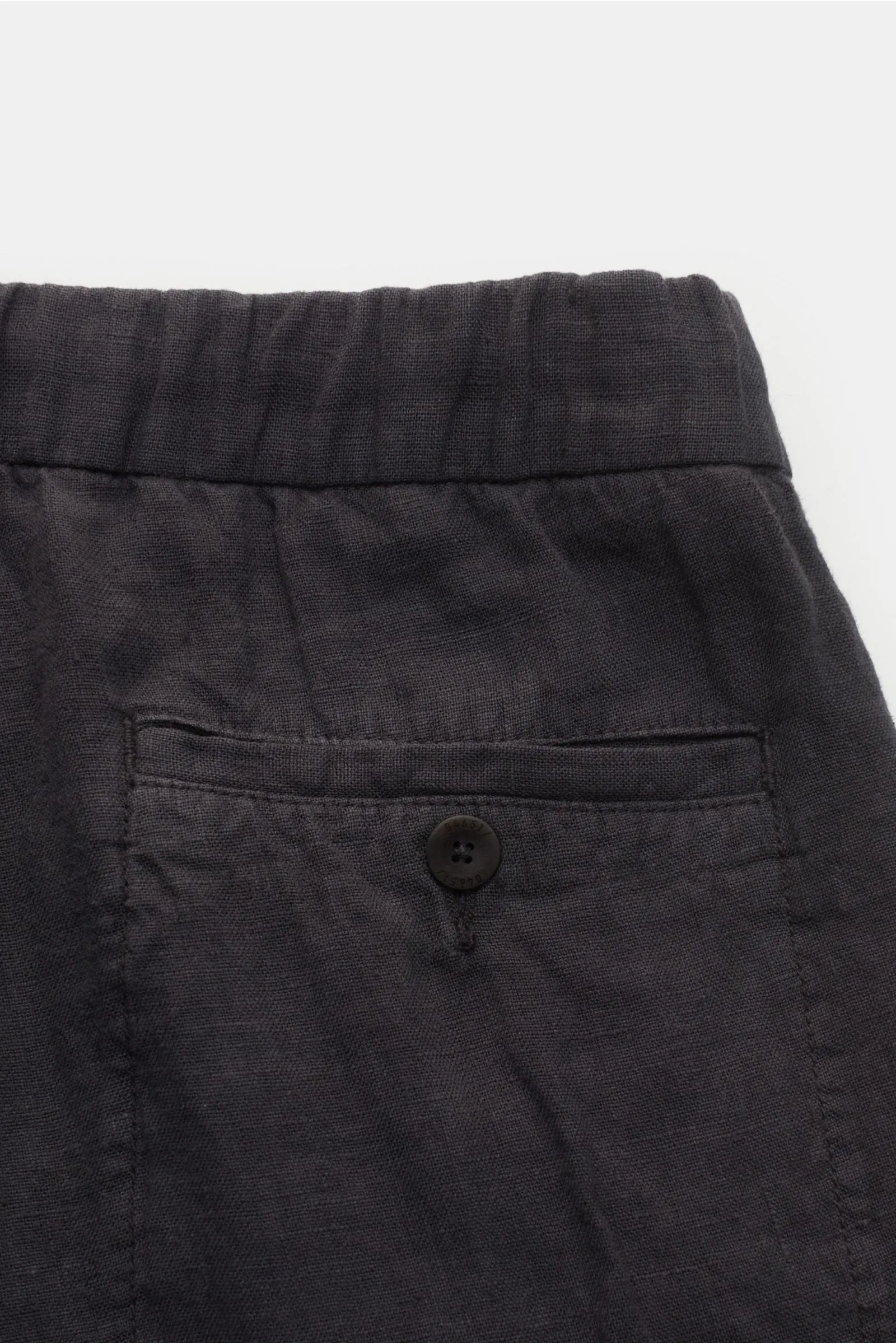 04651/ A TRIP IN A BAG linen jogger pants 'Linen Pant' anthracite