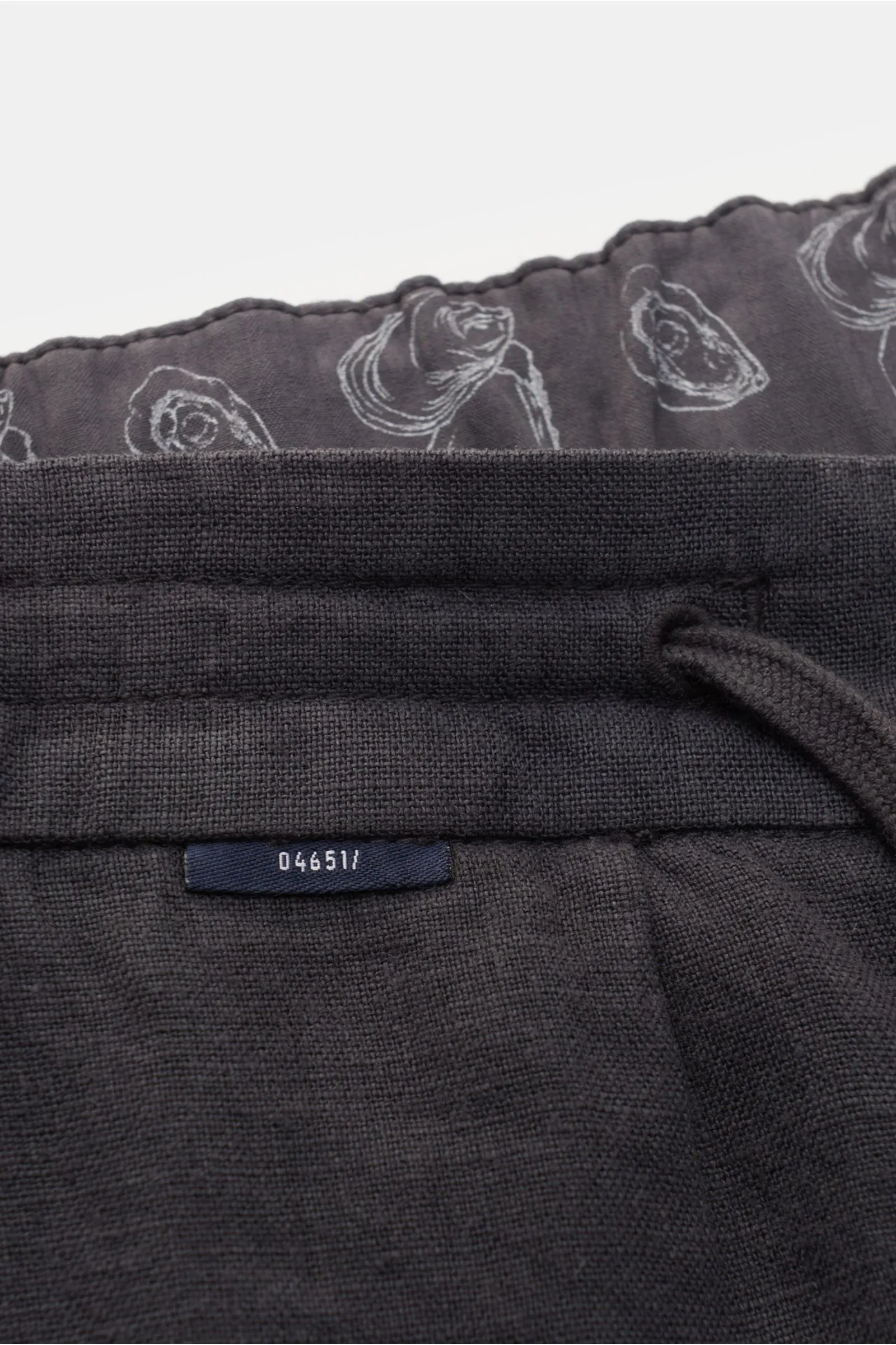 04651/ A TRIP IN A BAG linen jogger pants 'Linen Pant' anthracite