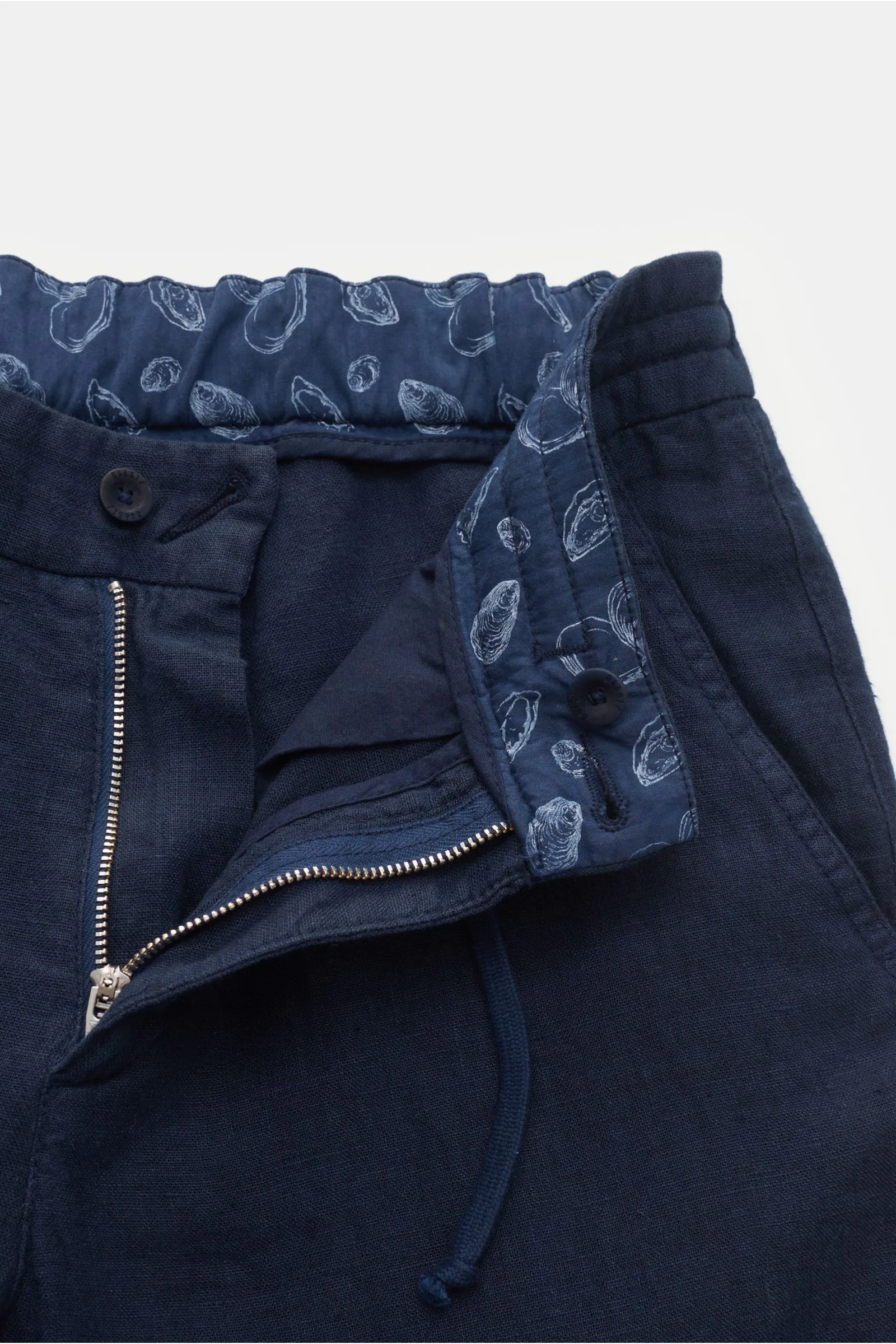 04651/ A TRIP IN A BAG linen jogger pants 'Linen Pant' navy