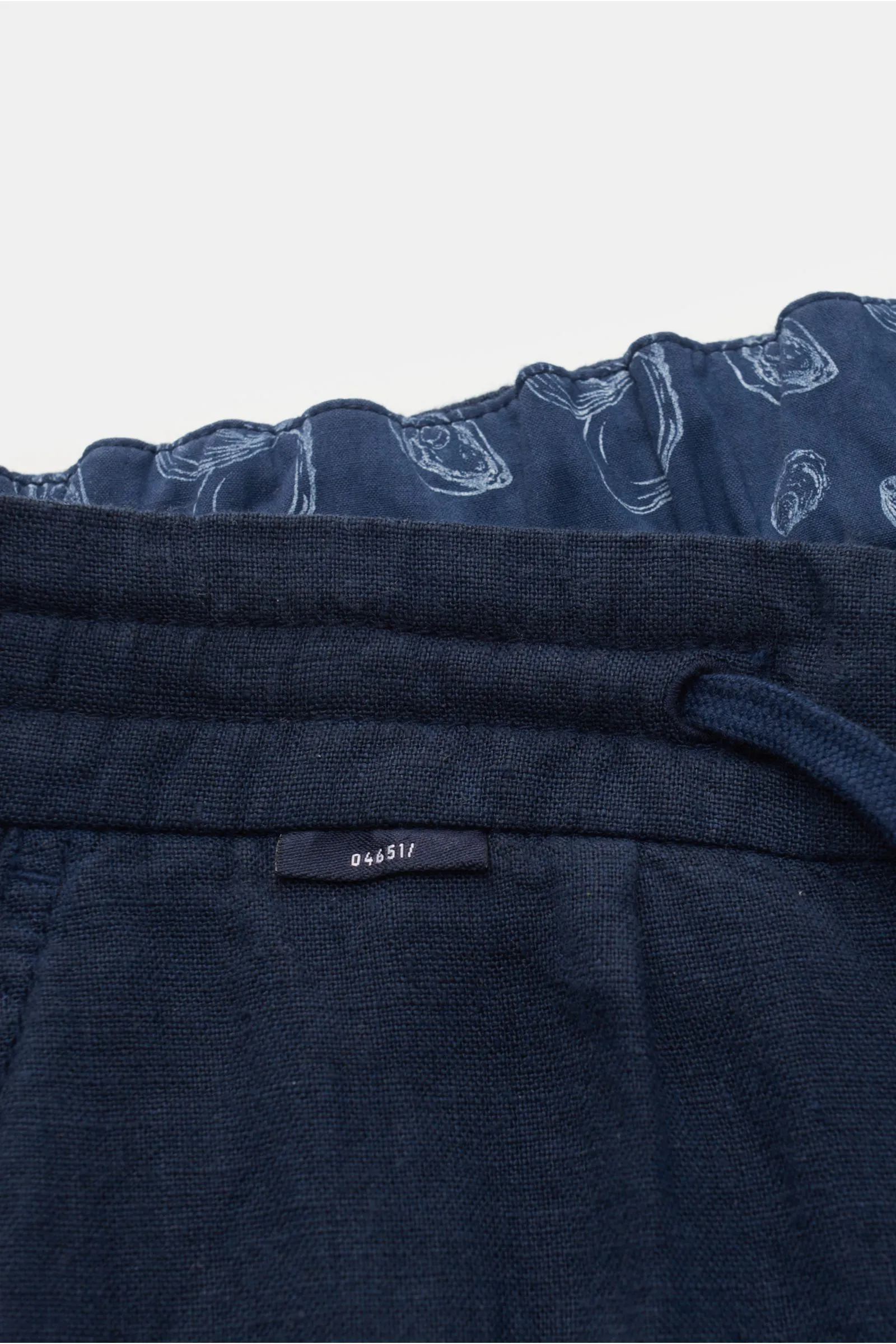 04651/ A TRIP IN A BAG linen jogger pants 'Linen Pant' navy