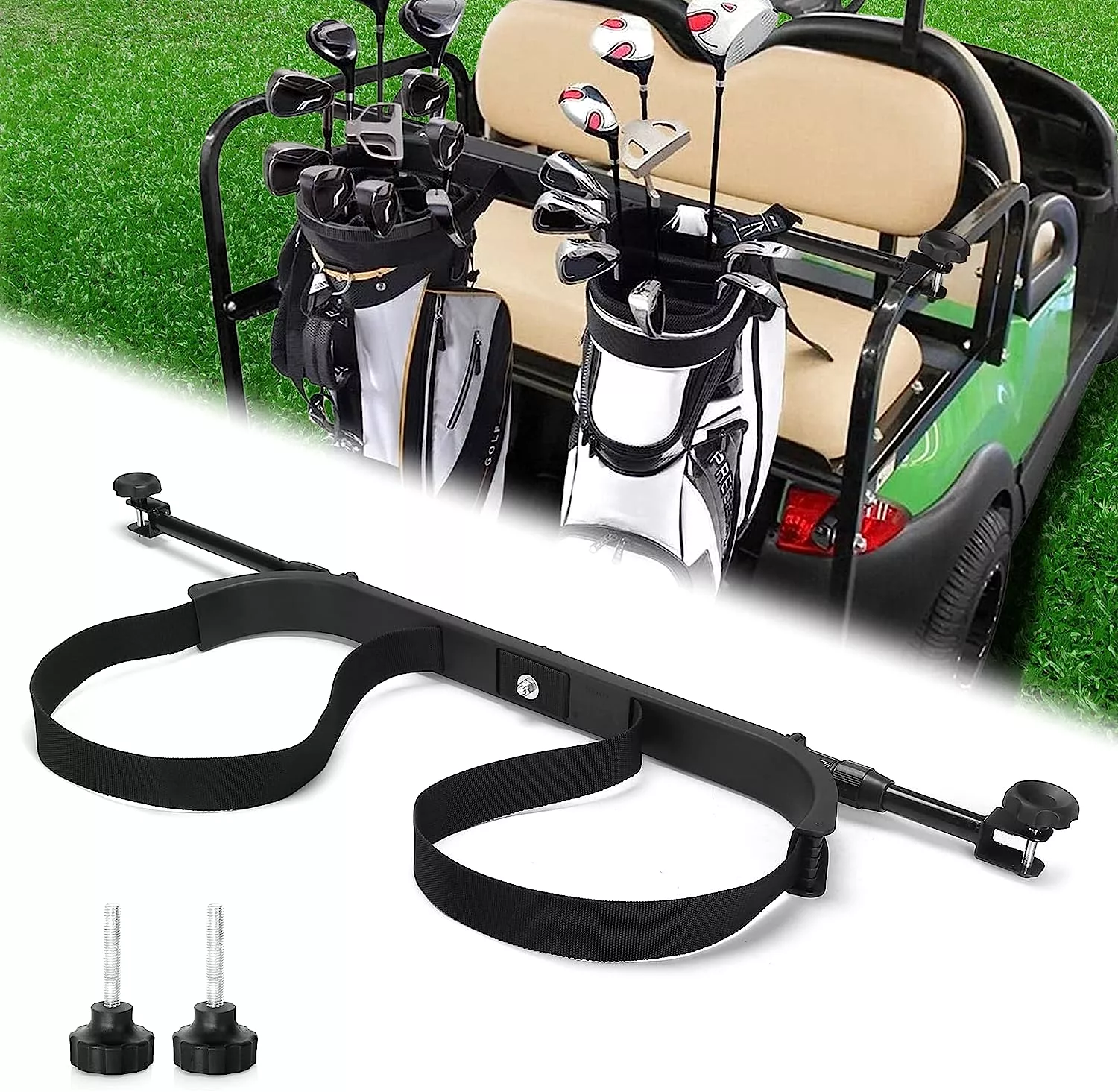 10L0L Universal Golf Bag Attachment Golf Bag Holder Bracket/Bar Rack For Universal Golf Cart Rear Seat