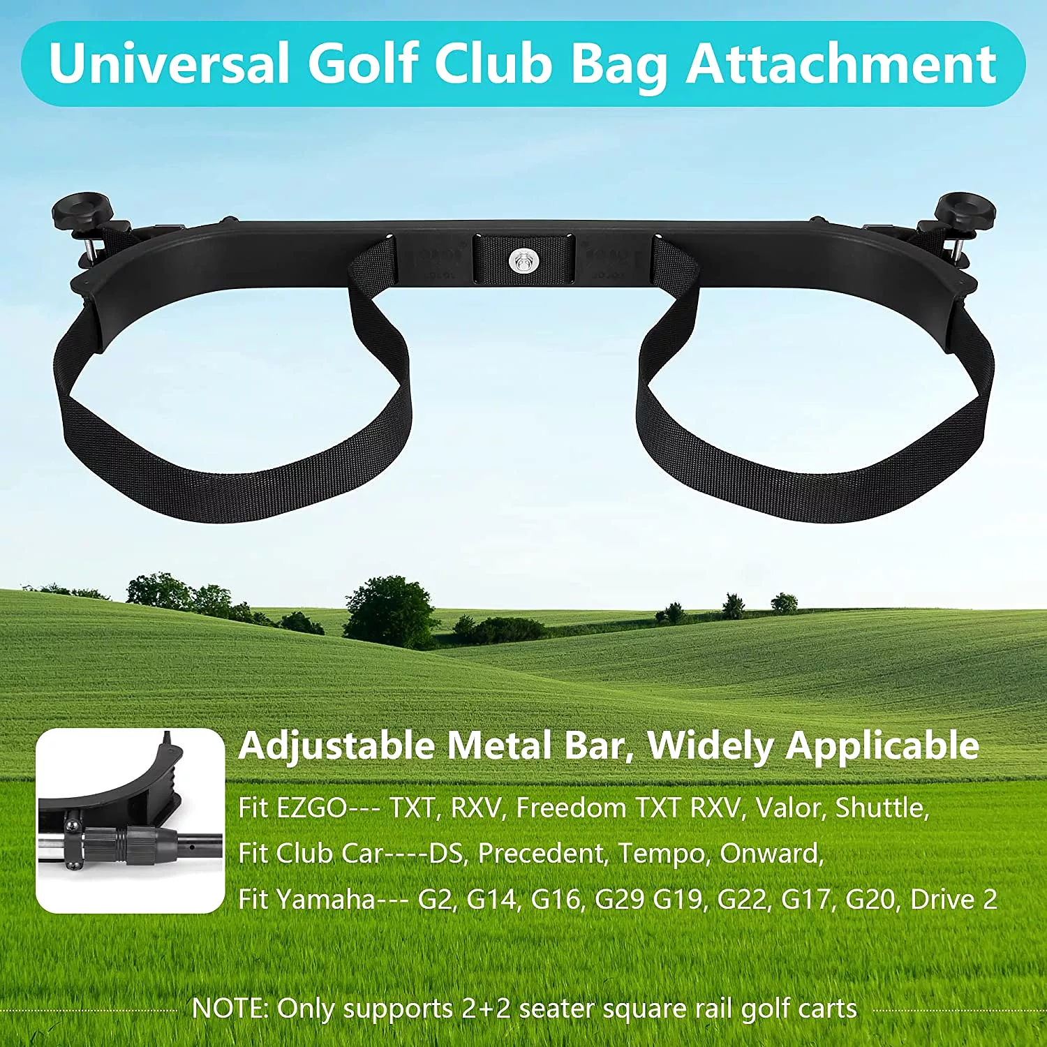 10L0L Universal Golf Bag Attachment Golf Bag Holder Bracket/Bar Rack For Universal Golf Cart Rear Seat