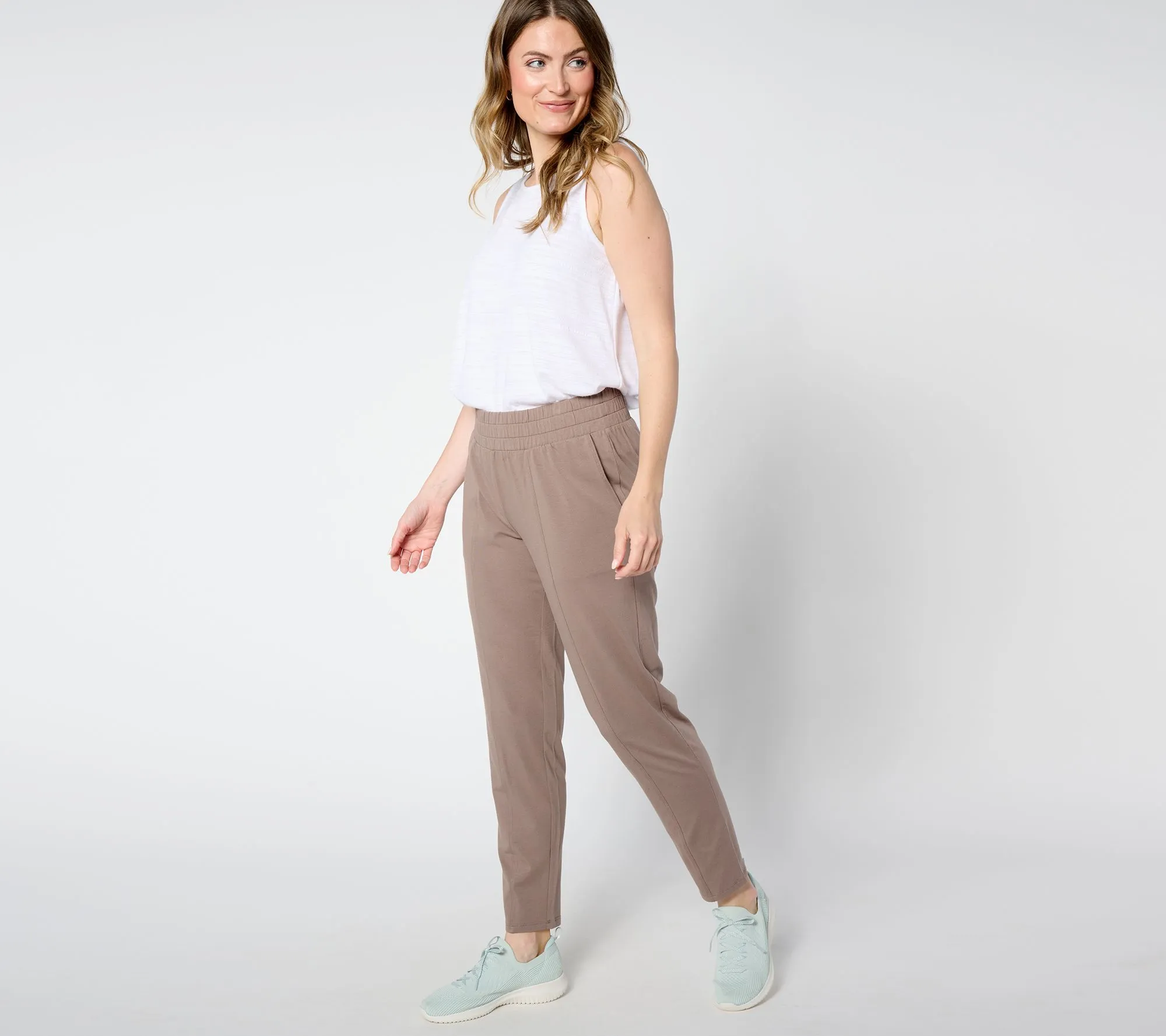 "As Is" AnyBody Petite Set of 2 Cozy Knit Jogger and Tapered Pants