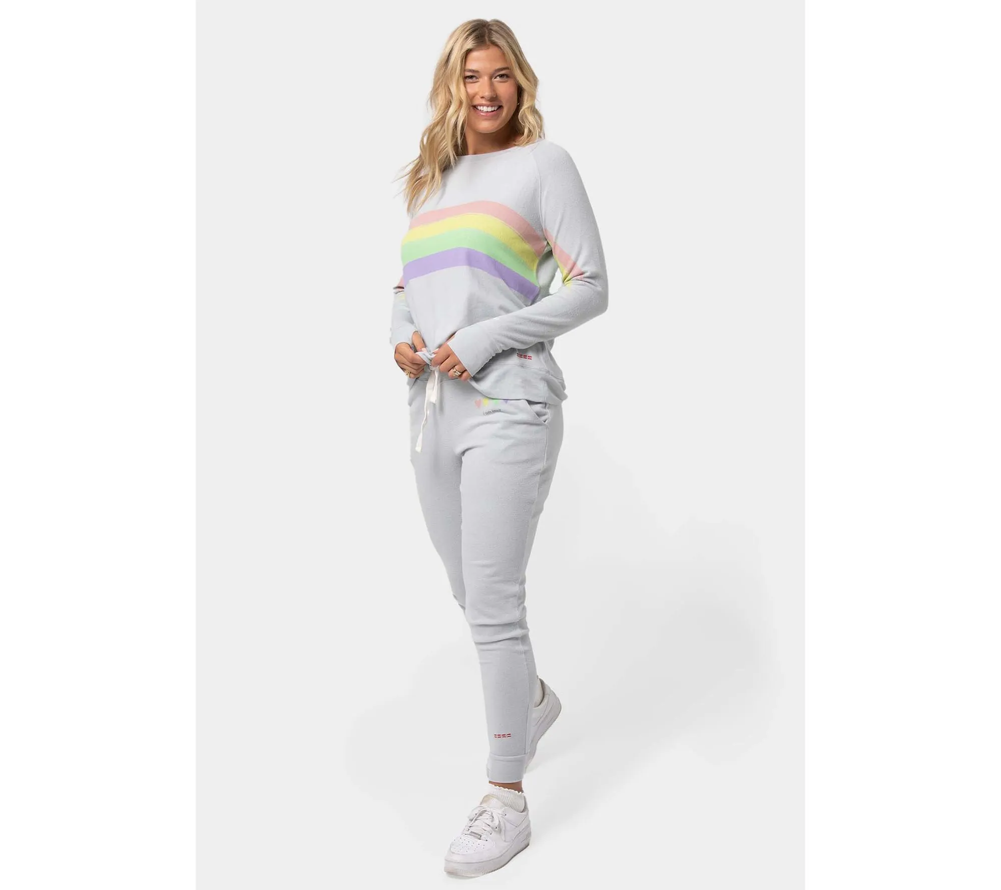 "As Is" Peace Love World Pride Petite Comfy Knit Jogger Pants