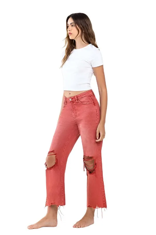 90s Vintage Crop Flare Jeans By Flying Monkey