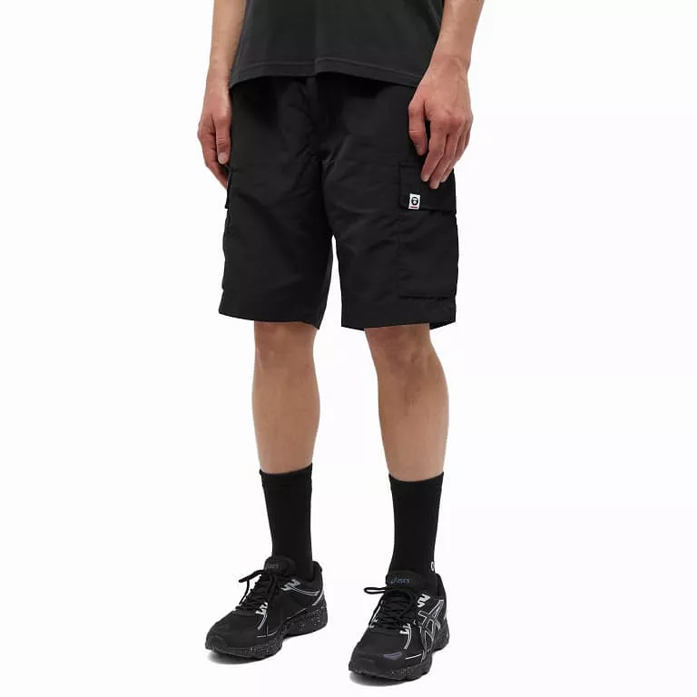 AAPE By Bathing Ape Badge Cargo Shorts Black [6949]