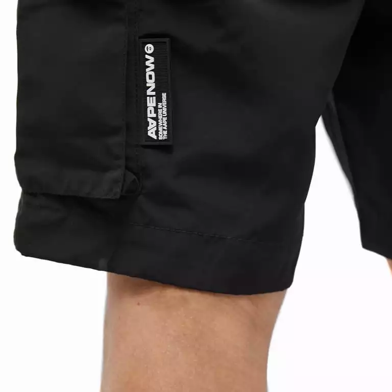 AAPE By Bathing Ape Badge Cargo Shorts Black [6949]