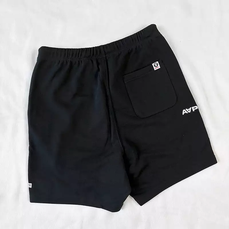 AAPE By Bathing Ape Embroidered Badge Sweat Shorts Black [6952]