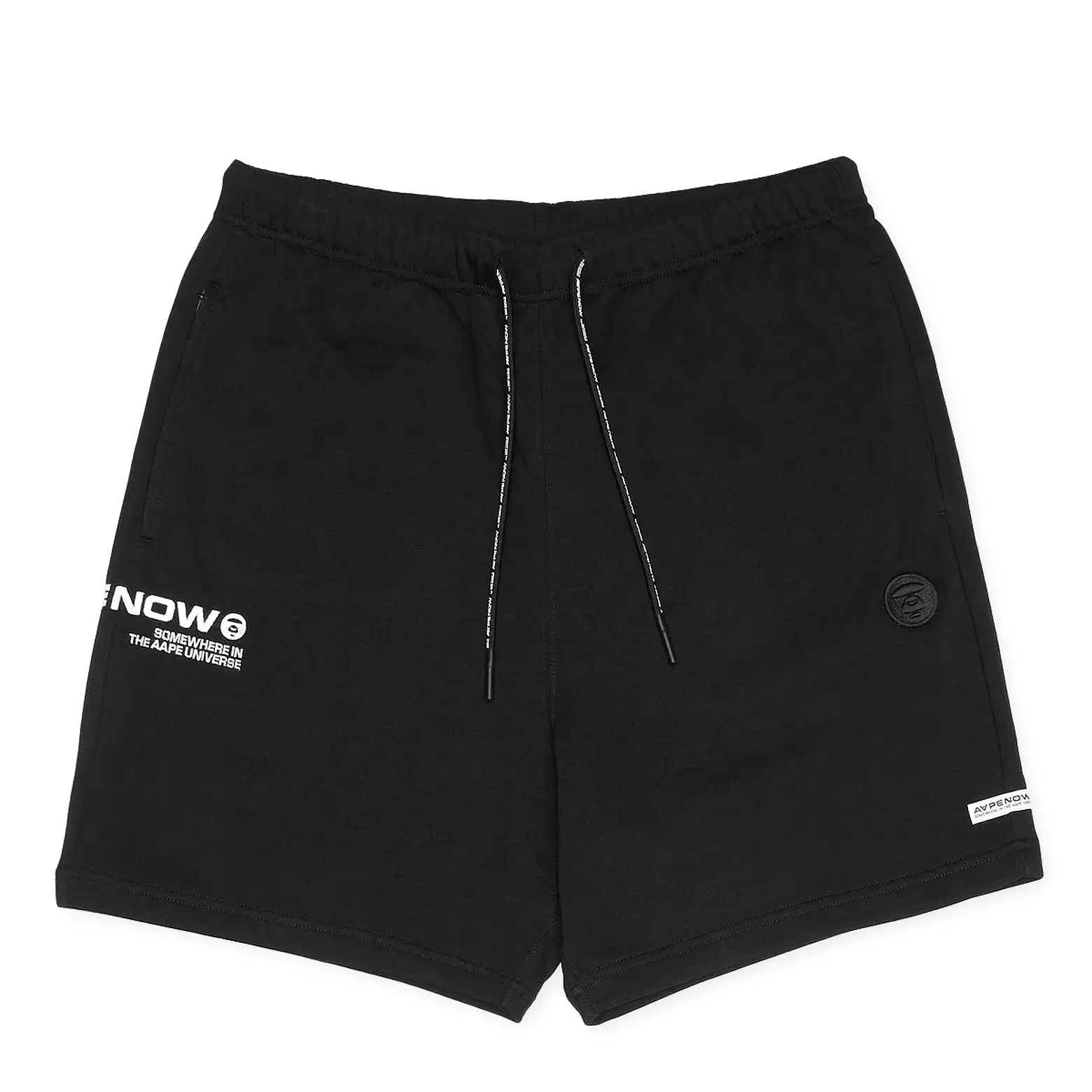 AAPE By Bathing Ape Embroidered Badge Sweat Shorts Black [6952]