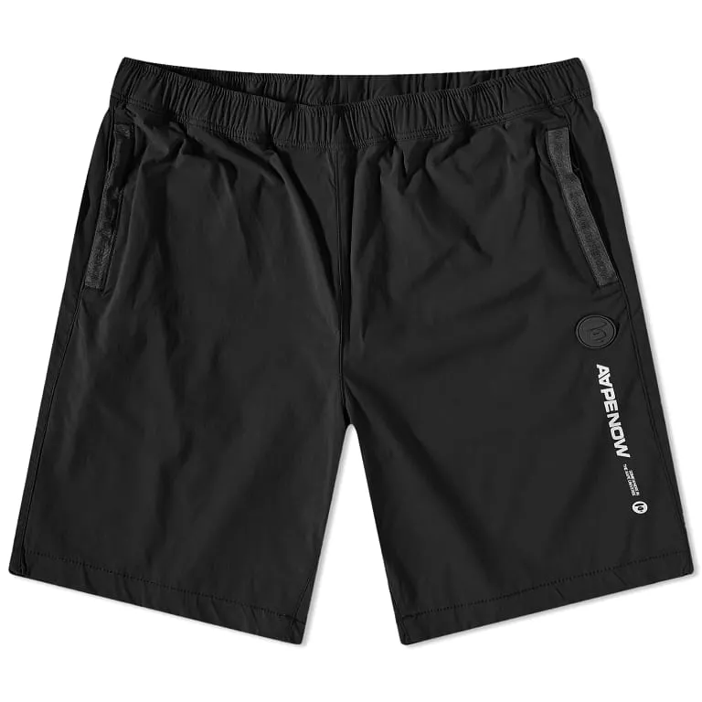 AAPE By Bathing Ape Now Badge Nylon Shorts Black [6947]