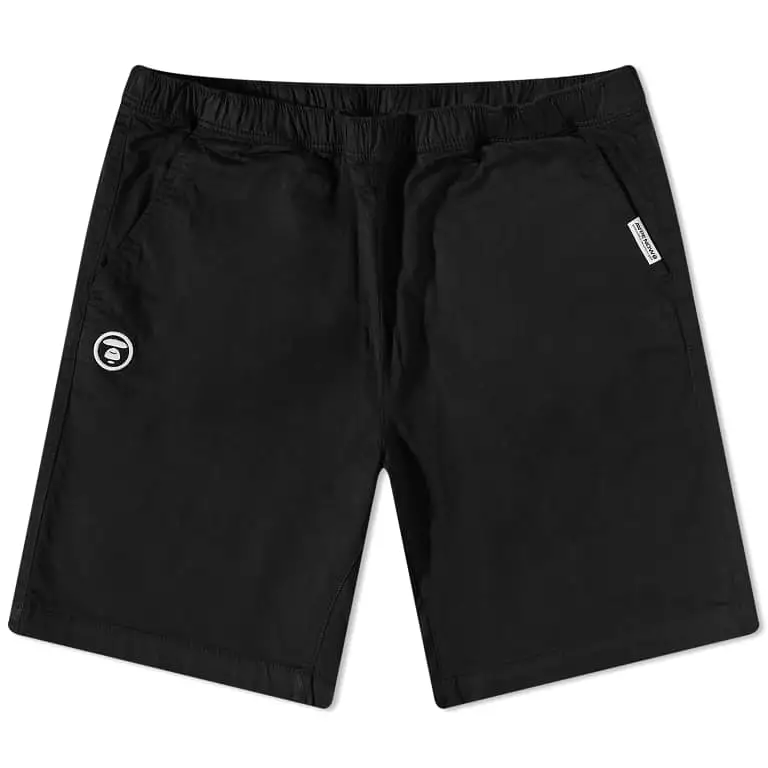 AAPE By Bathing Ape Now Badge Woven Shorts Black [6948]