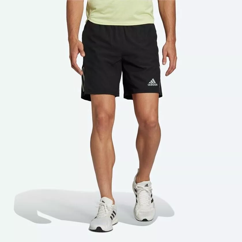 adidas Own The Run Mens Running Shorts Black Reflective Pockets Gym Fitness