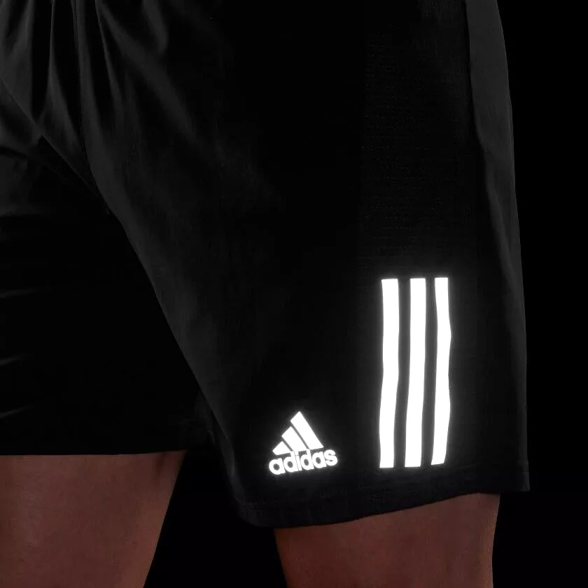 adidas Own The Run Mens Running Shorts Black Reflective Pockets Gym Fitness