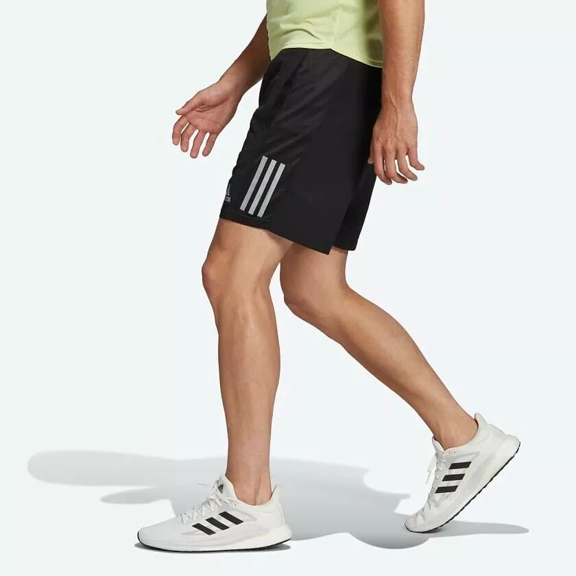 adidas Own The Run Mens Running Shorts Black Reflective Pockets Gym Fitness