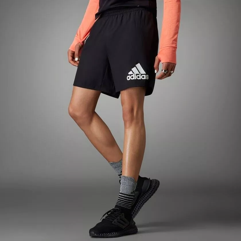 adidas Run It Mens Running Shorts Black Reflective Logo Fitness Gym Sports