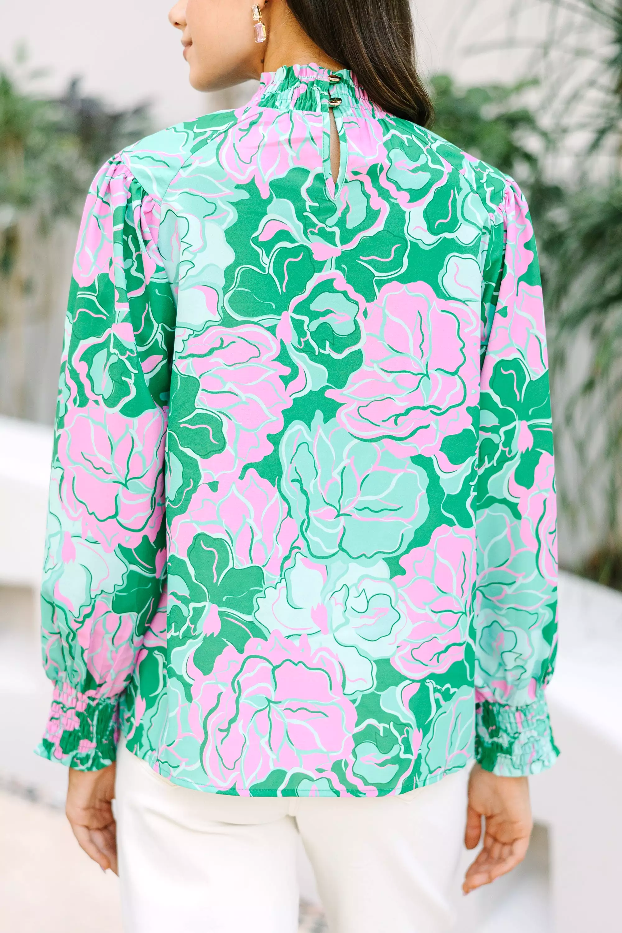 All In Green Floral Blouse