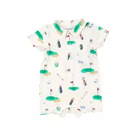 Angel Dear - Polo Romper - Golf