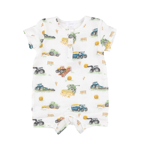 Angel Dear - Shortie Romper - Farm Machines