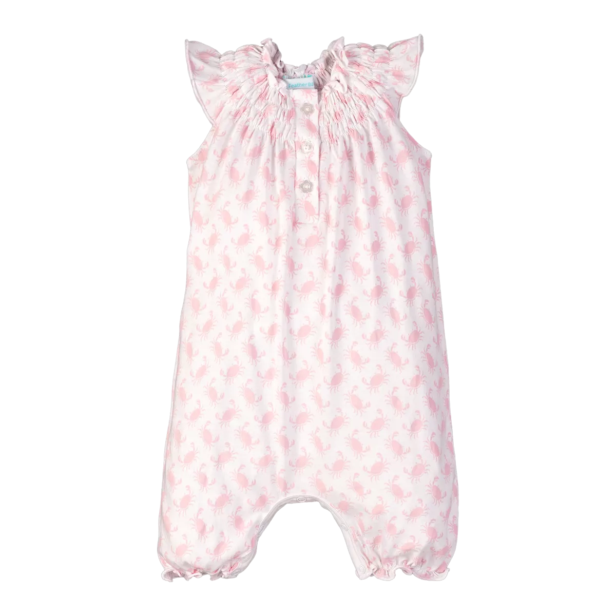 Angel Sleeve Romper - Pink Crabs