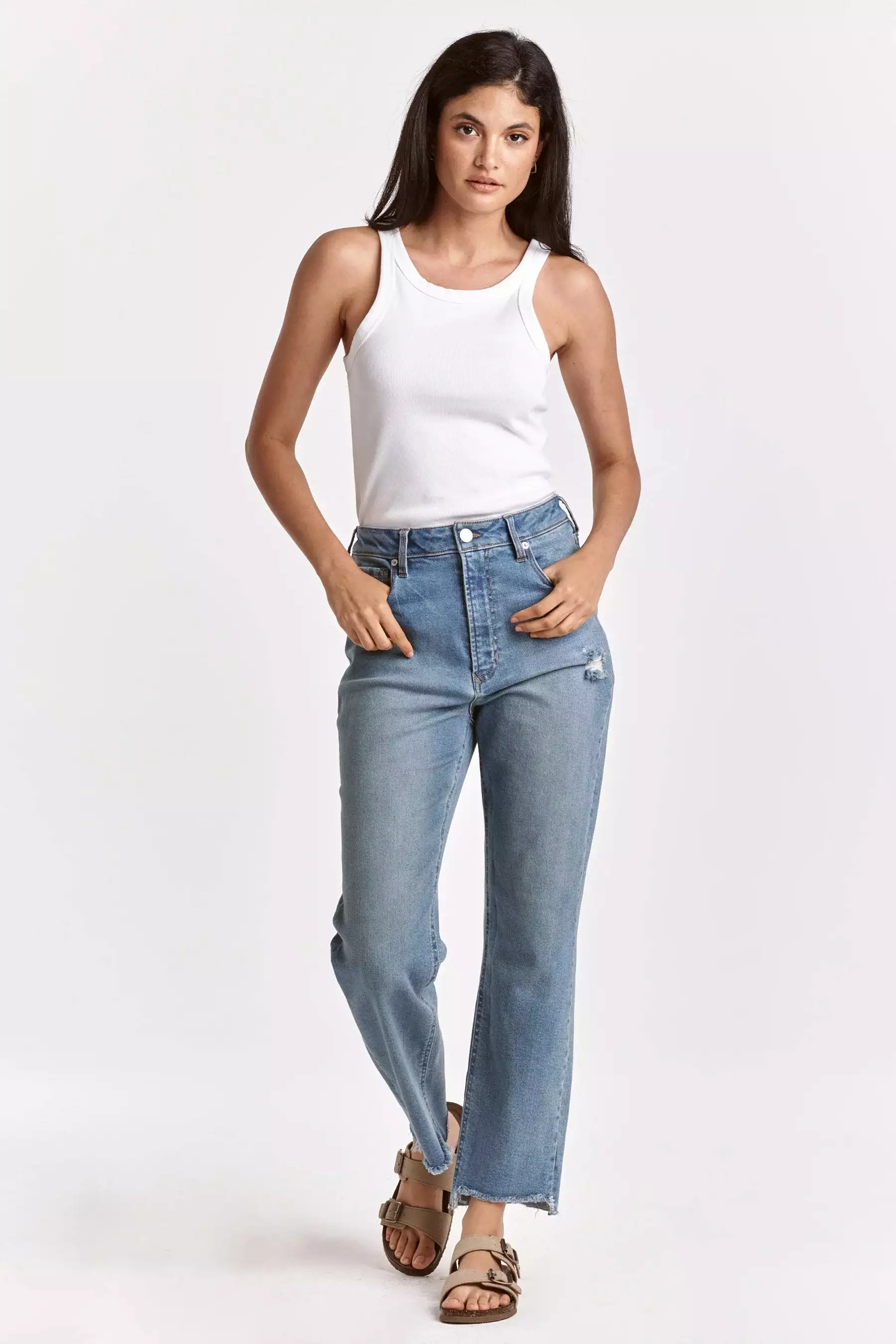 Audrey Super High Rise Cropped Wide Leg Jeans