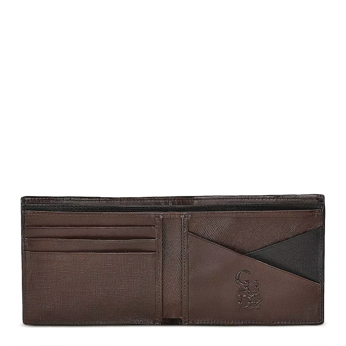 BC003NL - Cuadra black classic niloticus exotic bifold wallet for men.