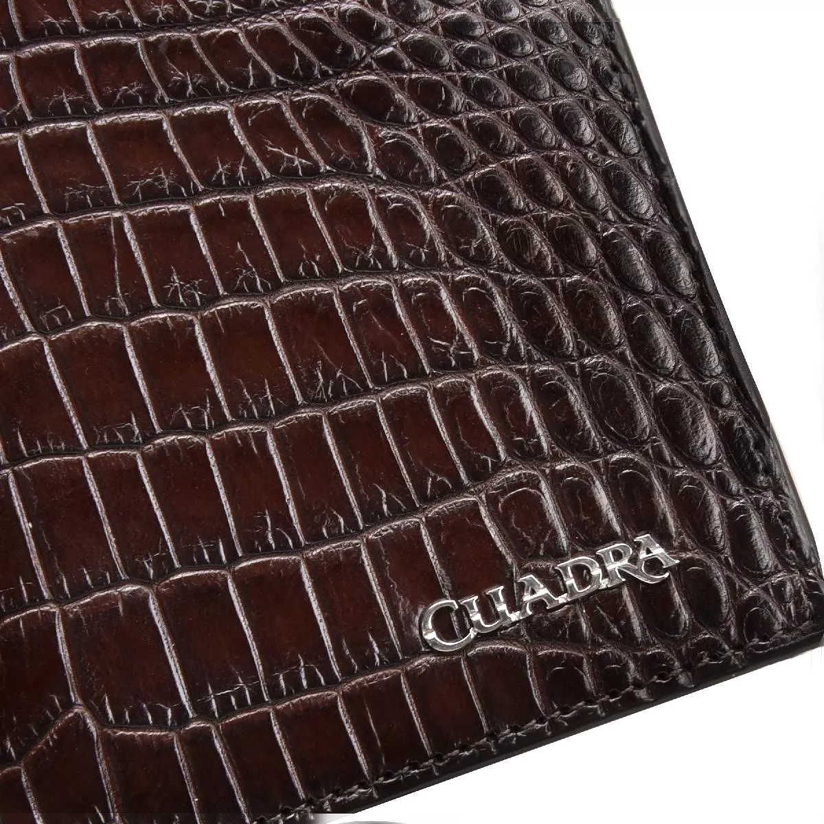 BC003NL - Cuadra brown classic niloticus exotic bifold wallet for men.