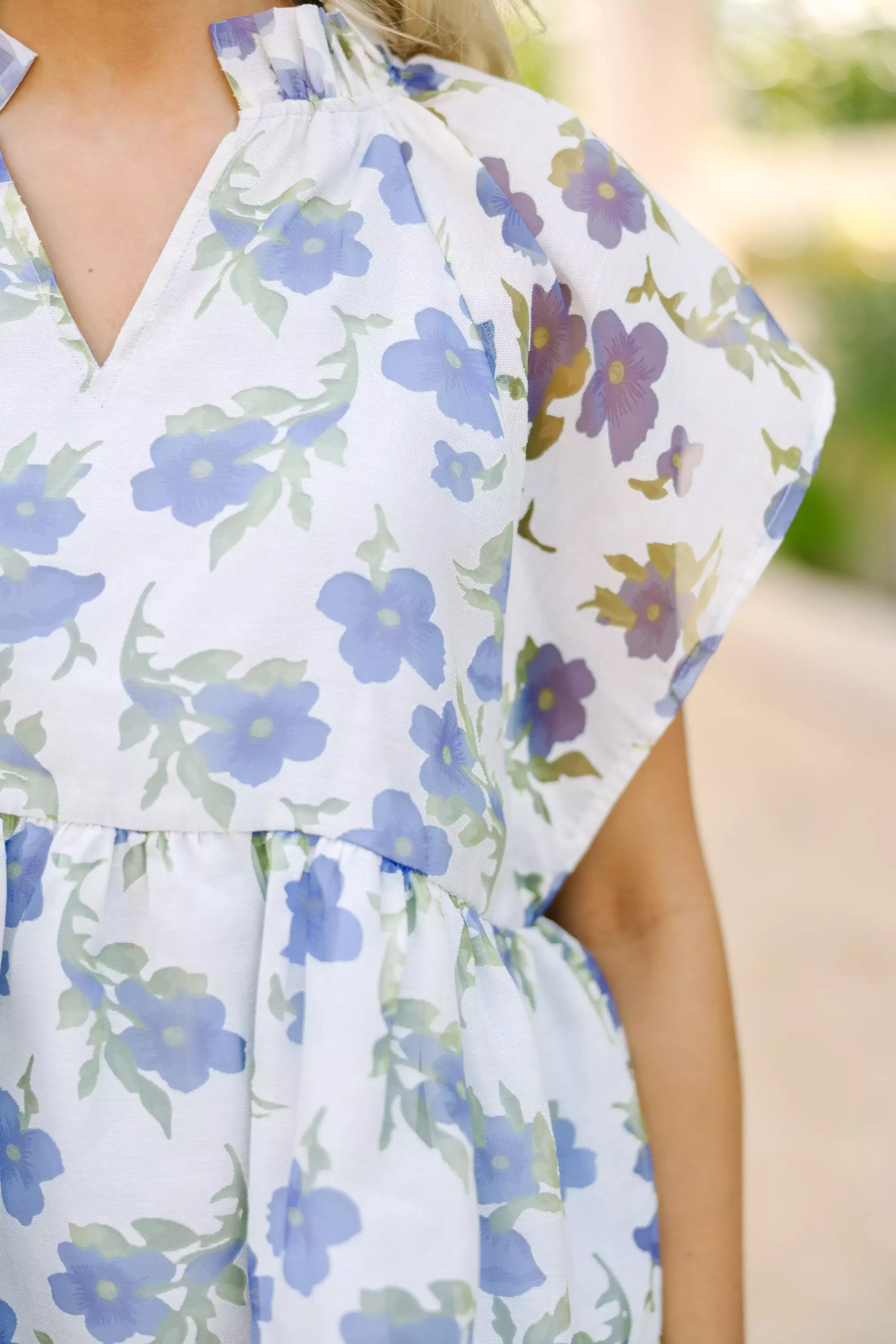 Best Days Ahead Blueberry Floral Blouse