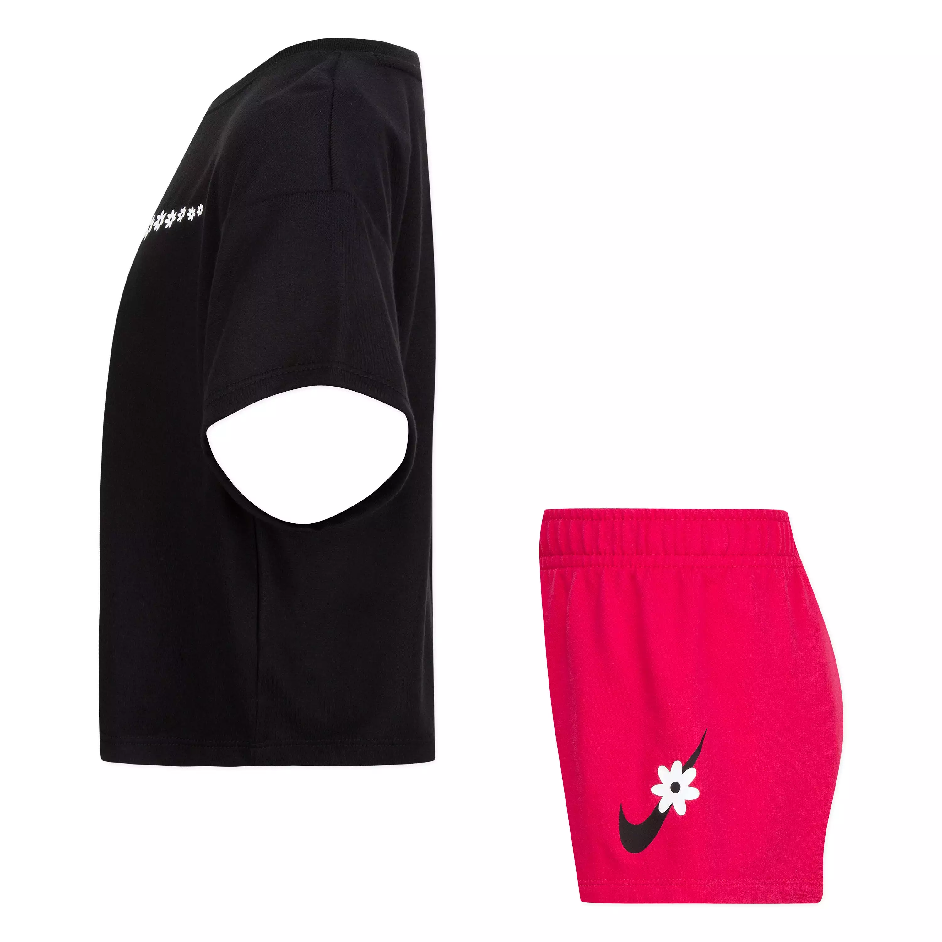 Black & Pink T-Shirt & Shorts Set