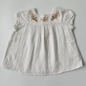 Bonpoint White Embroidered Cheesecloth Blouse: 3 Years