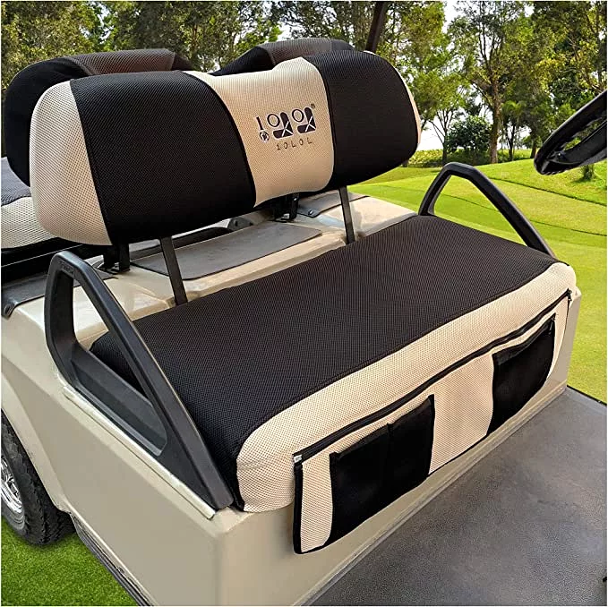 Breathable Golf Car Seat Cover with Storage Bag for EZGO TXT RXV Club Car DS - 10L0L