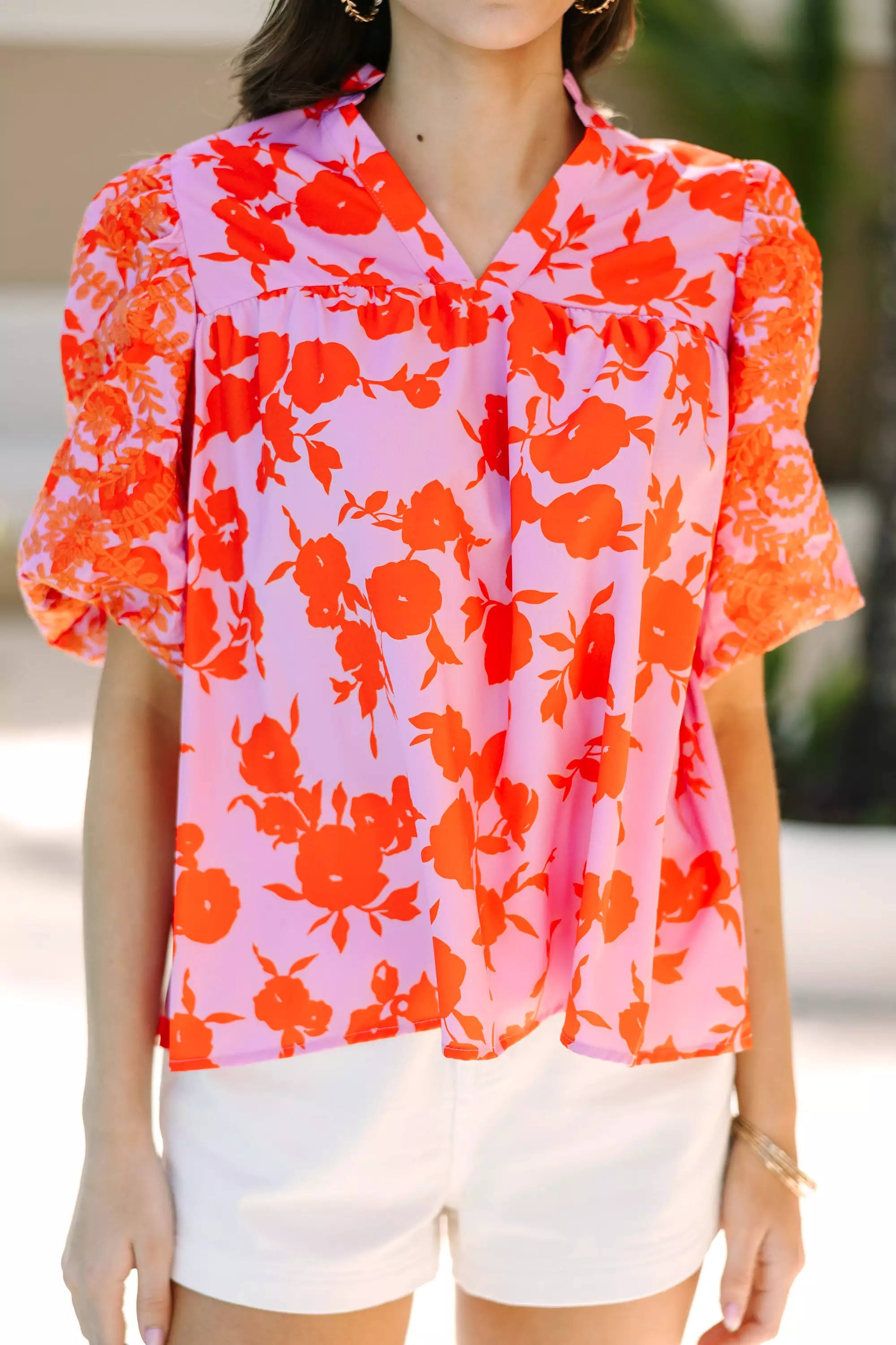 Bring Your Joy Pink Floral Blouse