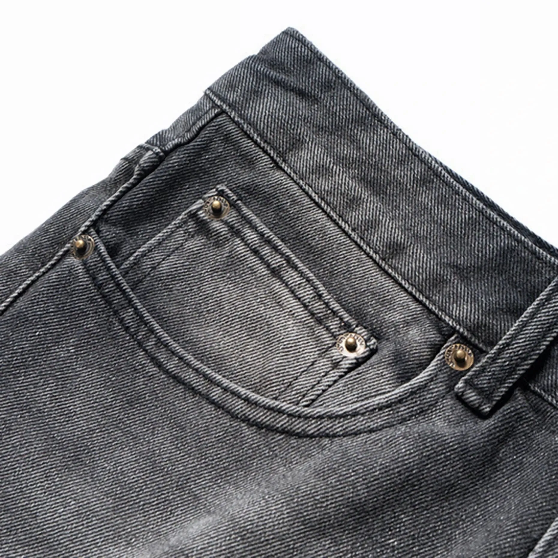 'Charcoal' Flare Leg Distressed Black Denim Jeans