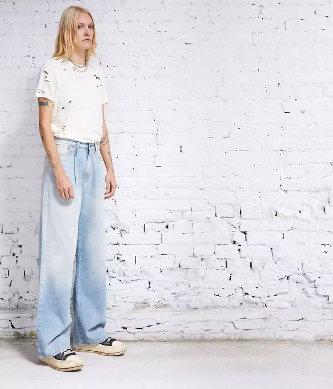 DAMON PLEATED WIDE LEG PANT- LENNON BLUE