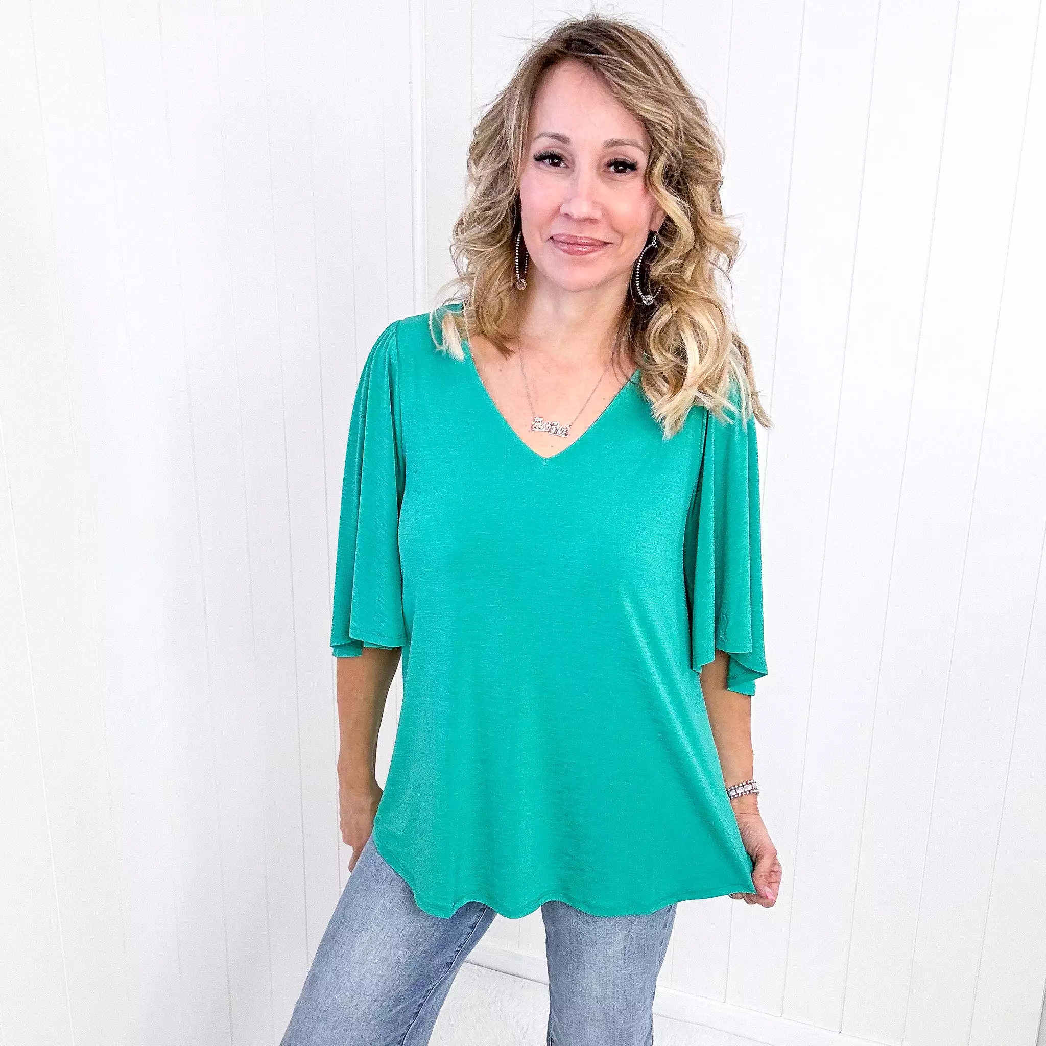 Dear Scarlett Cali Blouse in Emerald