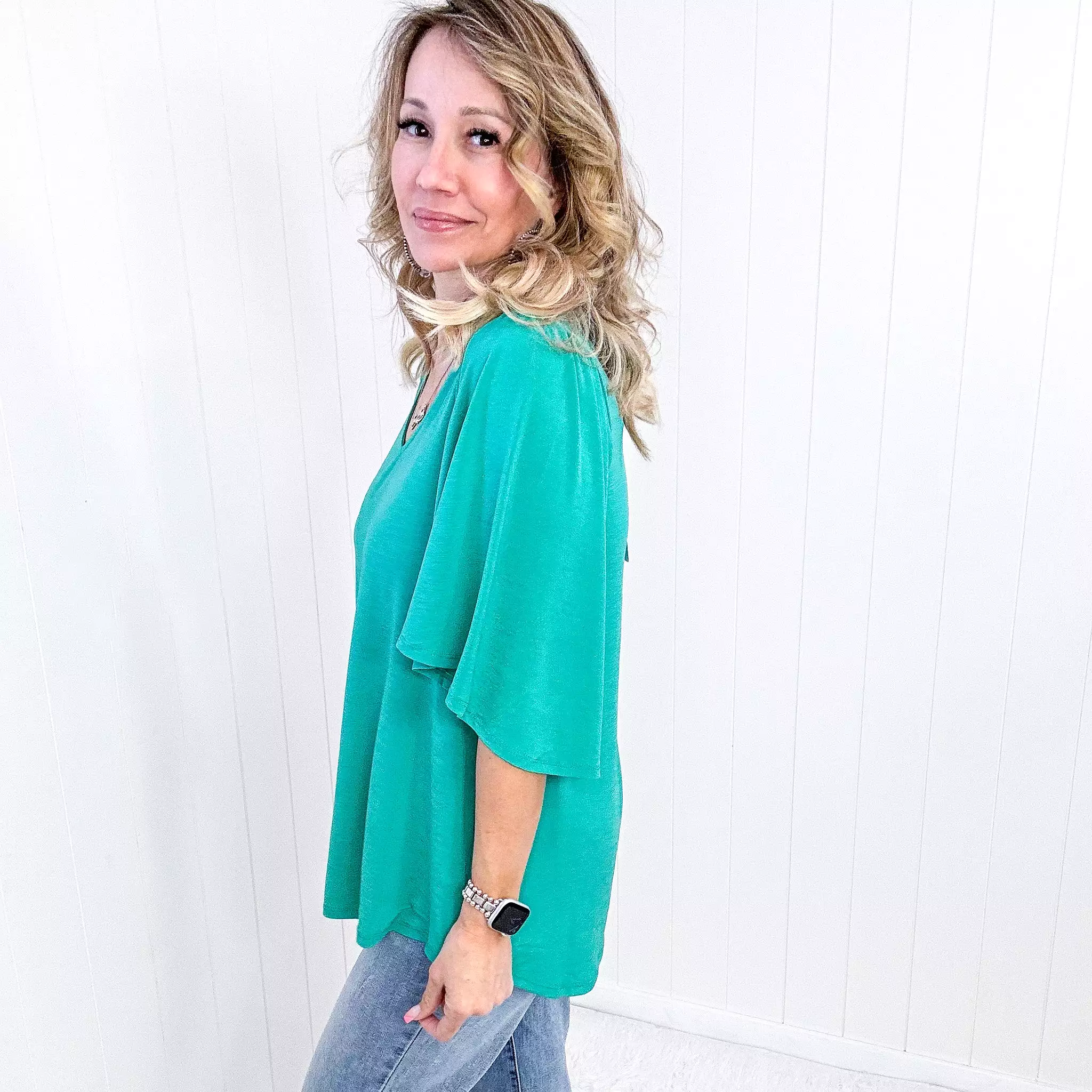 Dear Scarlett Cali Blouse in Emerald