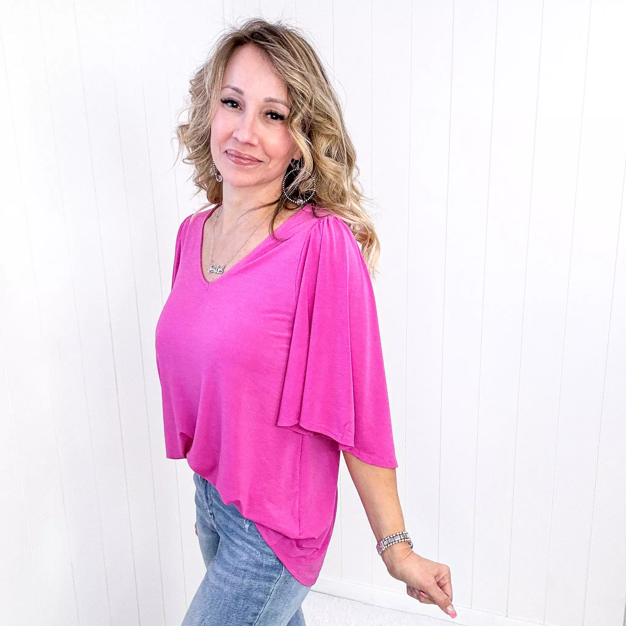 Dear Scarlett Cali Blouse in Magenta