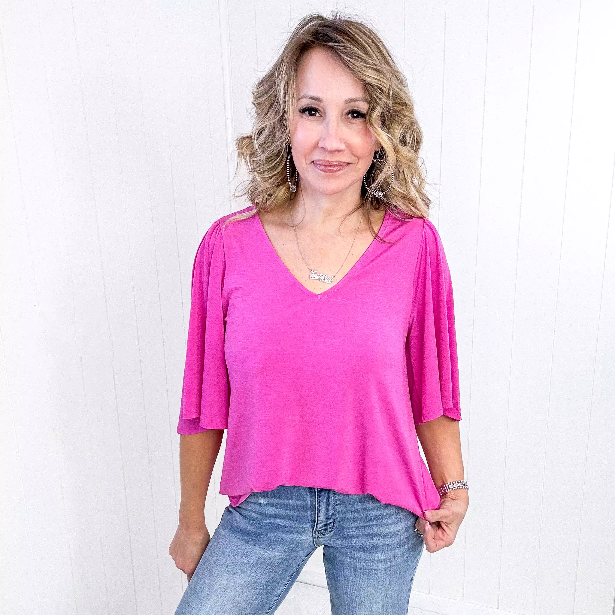 Dear Scarlett Cali Blouse in Magenta