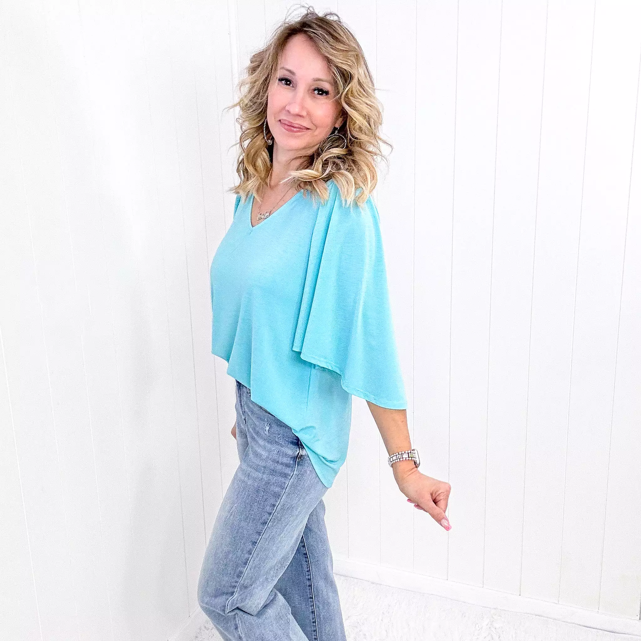 Dear Scarlett Cali Blouse in Neon Blue