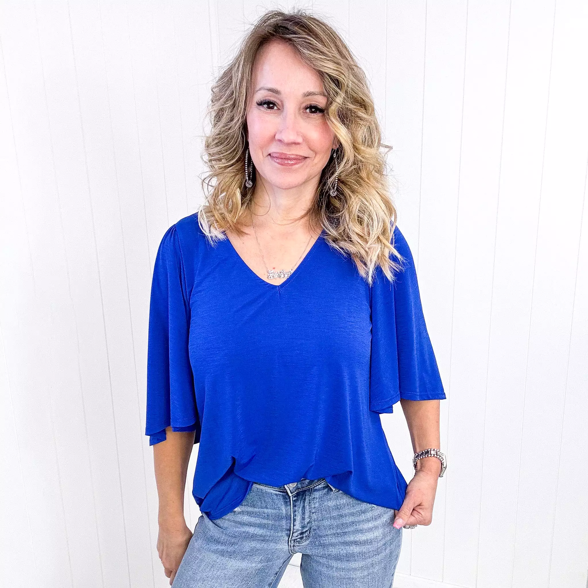 Dear Scarlett Cali Blouse in Royal Blue