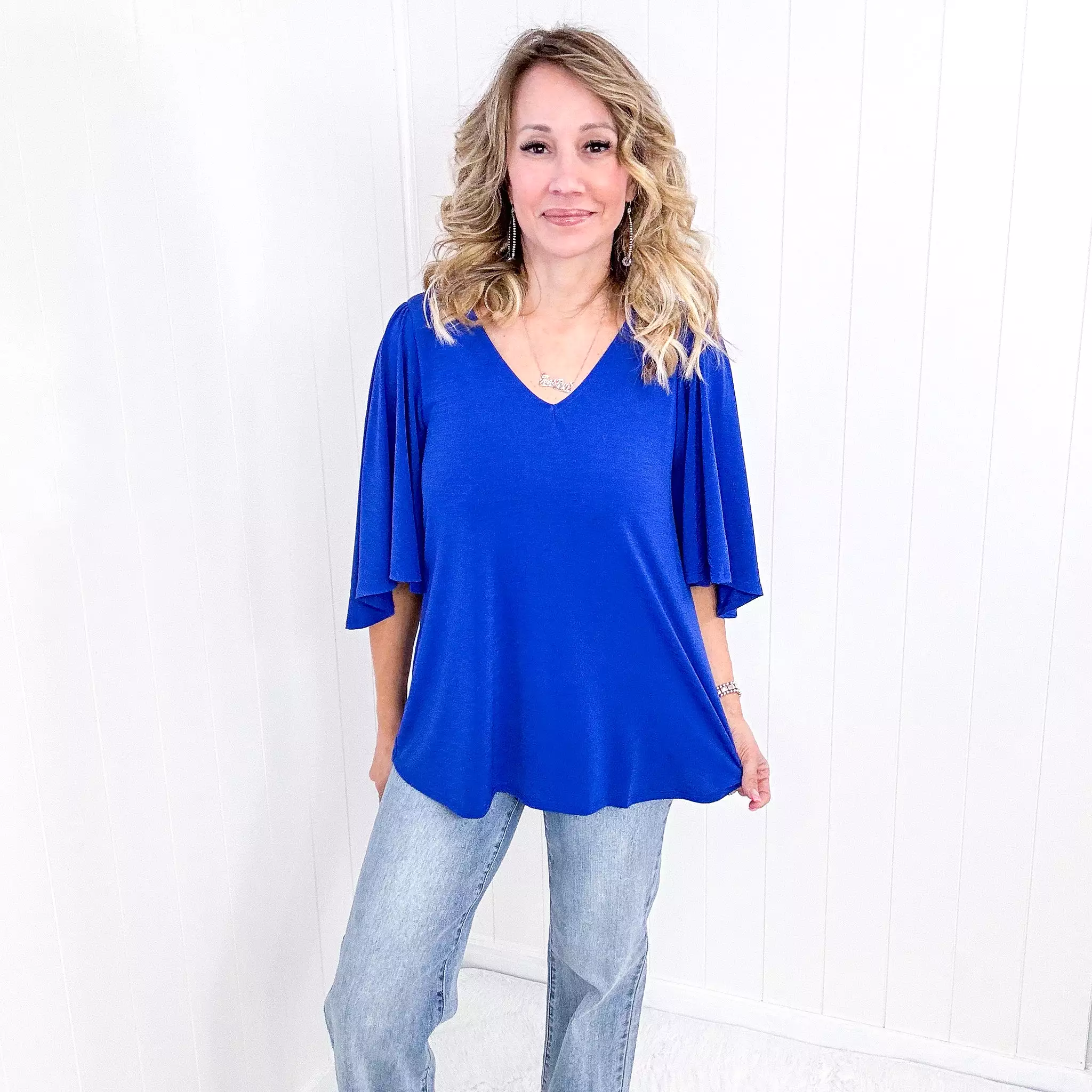 Dear Scarlett Cali Blouse in Royal Blue