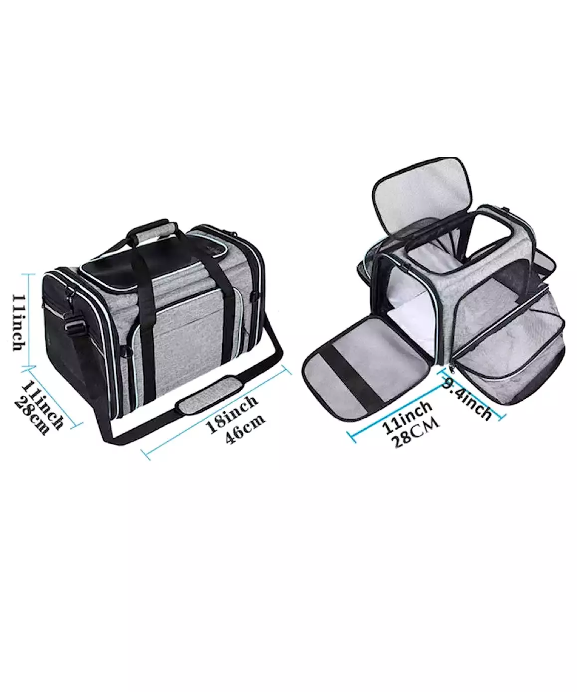 Expandable Foldable Dogs And Cats Carrier Travel Bag