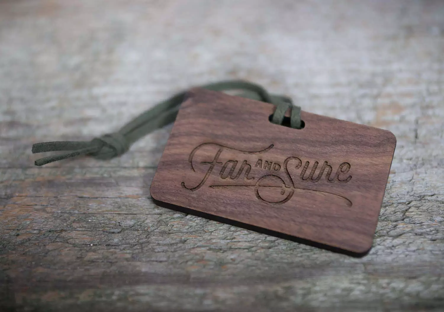 Far & Sure Bag Tag - Walnut