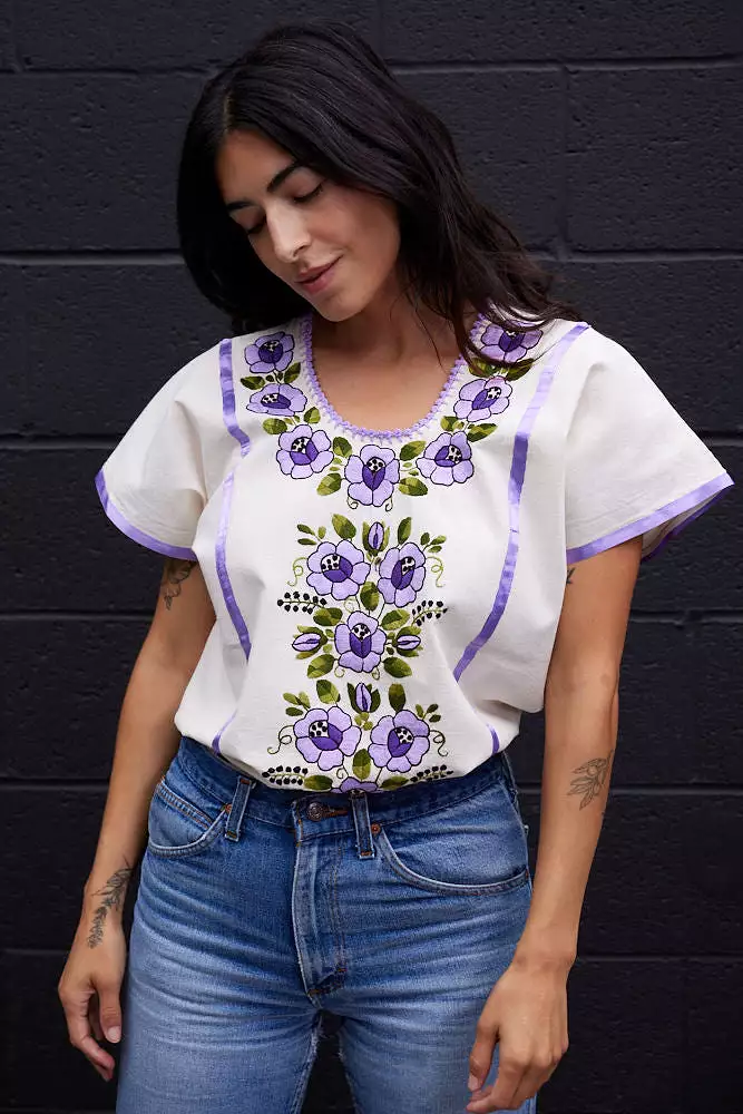 FLOR BOHO BLOUSE / LILAC